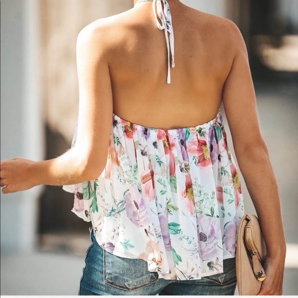 LAST ONE Water Lily Halter Top Vici - Picture 2 of 7